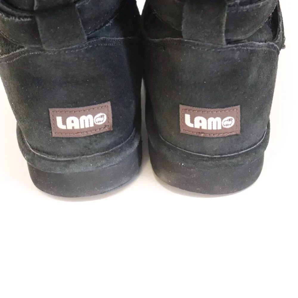 Lamo Women's Black Sheepskin Shearing Furr Winter Boot's No‎ Size Marker